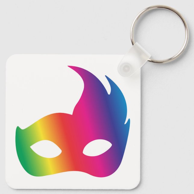 Llavero Máscara de carnaval de arcoiris (Reverso )