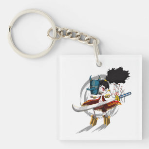 Llavero Máscara de Demonio Chibi del Guerrero Samurái