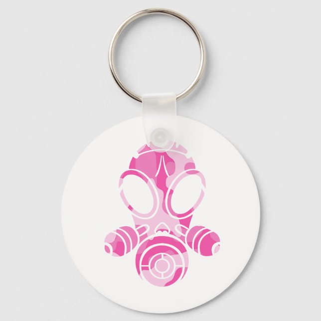 Llavero máscara de gas camo rosa (Anverso)