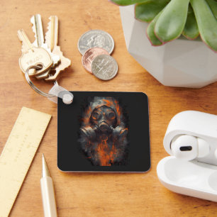 Llavero Máscara de Gas Post Apocalíptica Grunge Tóxico