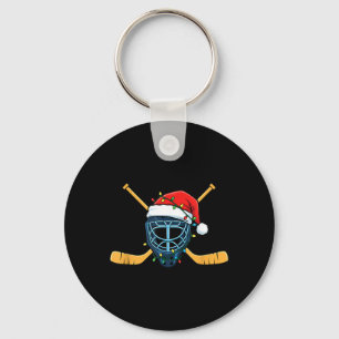 Llavero Máscara de Hockey Con Luces de Navidad de Sombrero