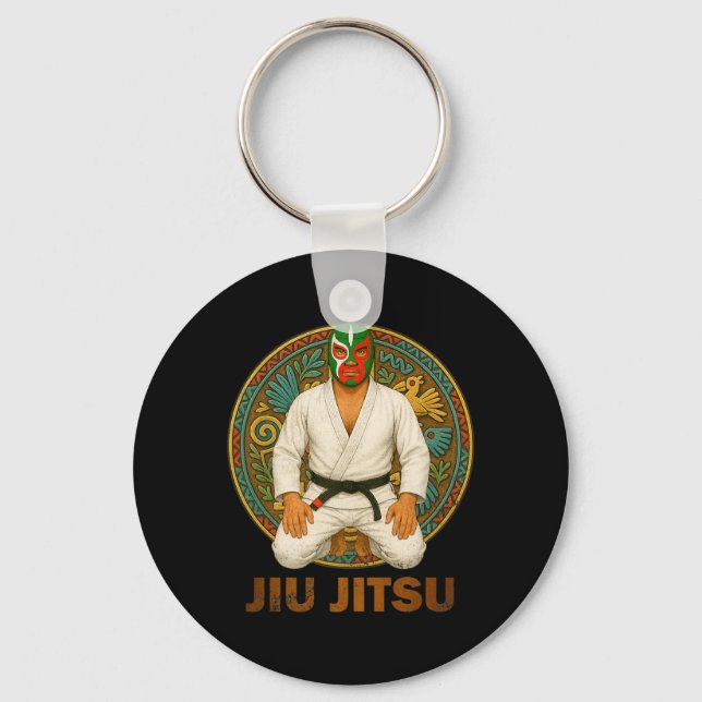 Llavero Máscara de Lucha Libre de Jiu Jitsu de estilo vint (Anverso)