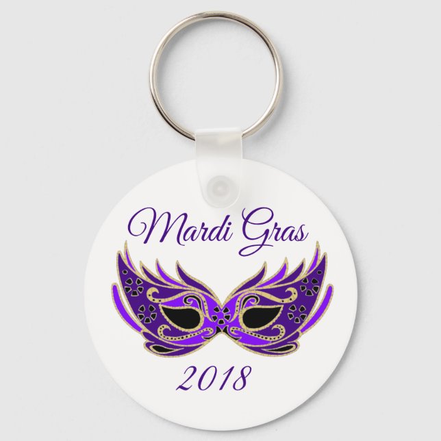 Llavero Máscara de Mardi Gras 2018 (Anverso)