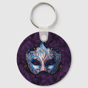 Llavero Máscara de Mascarada Azul Elegante