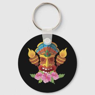 Llavero Máscara y antorchas hawaianas de tiki