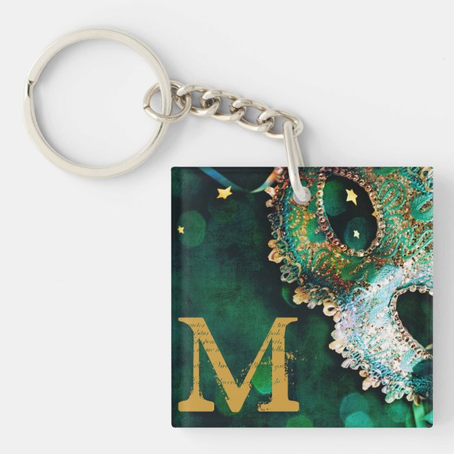 Llavero Mascarada disfraz disfraz Halloween Mardi Key Chai (Frente)