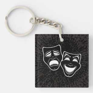 Llavero Máscaras de Comedia y Tragedia en Blanco y Negro I