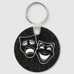Llavero Máscaras de Comedia y Tragedia en Blanco y Negro I