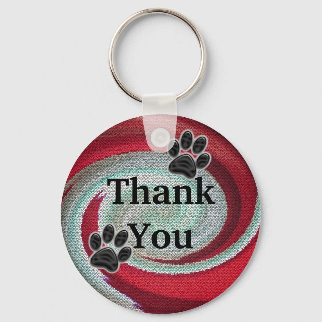 Llavero Mascota barato Sitter Dog Walker Gracias Swirl (Anverso)