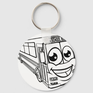 Llavero Mascota de autobús de la escuela de caricatura