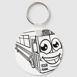 Llavero Mascota de autobús de la escuela de caricatura