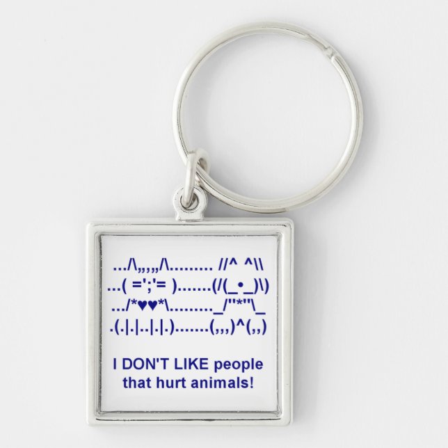 Llavero Mascota de crueldad animal Cadena para gatos de pe (Frente)