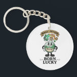 Llavero Mascota de dibujos animados retro de poción mágica<br><div class="desc">Este diseño único de la marca Botto presenta una botella de poción mágica de estilo manguera de goma vintage de los años 30 con el lema 'Born Lucky'. Una perfecta mascota retro para aquellos que aman la estética mística y la animación clásica. Ideal para pegatinas, camisetas y amuletos de la...</div>