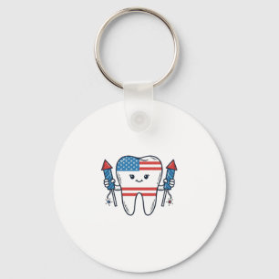 Llavero Mascota de diente patriótico Diseño vectorial de f