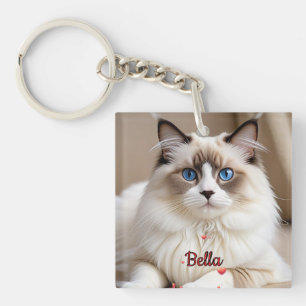 Llavero Mascota de foto simple CAT Personalize