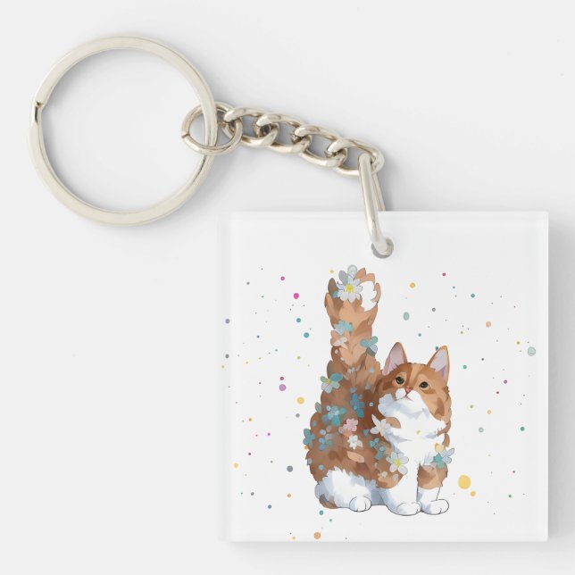 Llavero Mascota de gato kitsch (Frente)