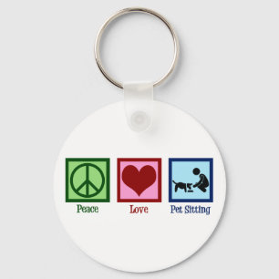 Llavero Mascota de Paz Amor Sitting Dog Walking Service