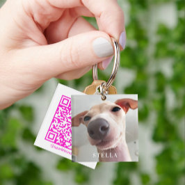 Llavero Mascota de perro moderno en medios sociales QR Fot