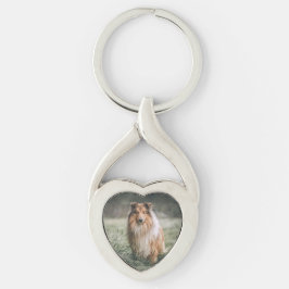 Llavero Mascota Foto Twisted Heart Metalizado Keychain