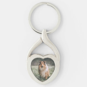 Llavero Mascota Foto Twisted Heart Metalizado Keychain