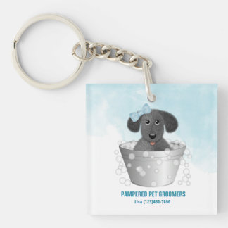 Llavero Mascota Groomer Puppy En Tub
