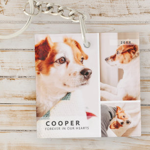 Llavero Mascota Memorial Collage de fotos Geométrico Simpl