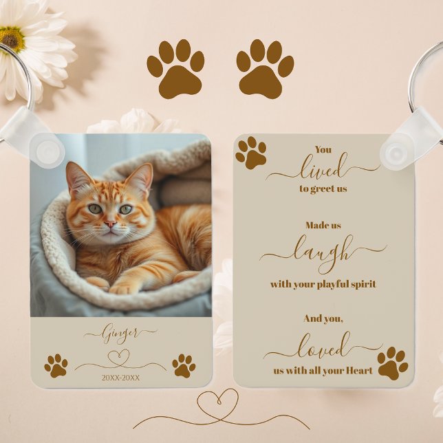 Llavero Mascota Memorial Keepsake (Pet Memorial Keepsake Keychain Cat-Family )