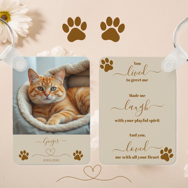 Llavero Mascota Memorial Keepsake (Pet Memorial Keepsake Keychain-Cat Remembrance)