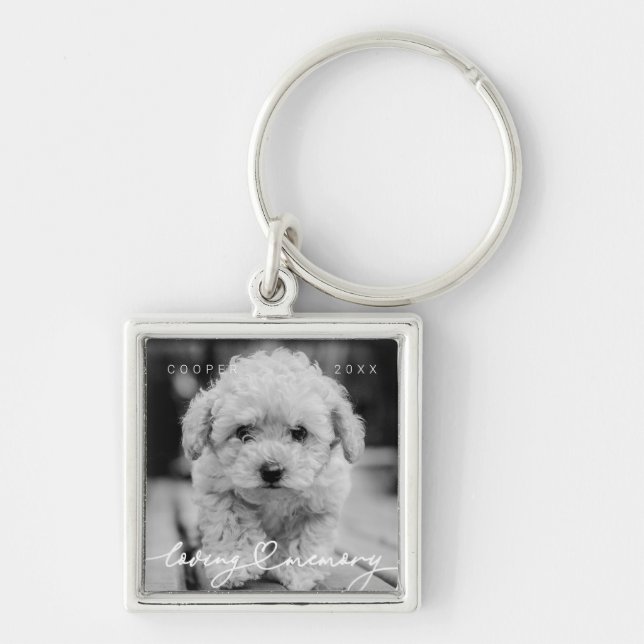 Llavero Mascota Memorial Love Memory Simple Modern Photo (Frente)