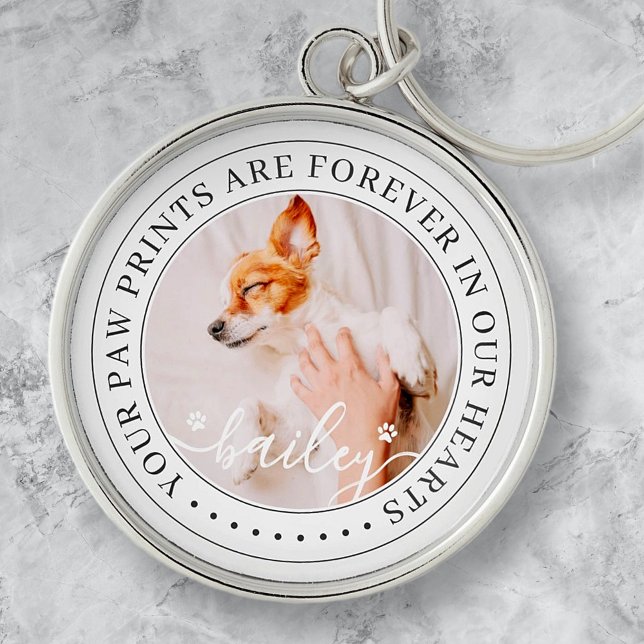 Llavero Mascota Memorial Paw Imprime Corazones Elegante Fo (Subido por el creador)
