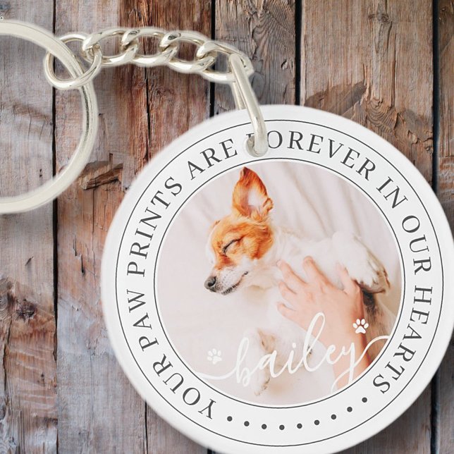 Llavero Mascota Memorial Paw Imprime Corazones Elegante Fo (Subido por el creador)