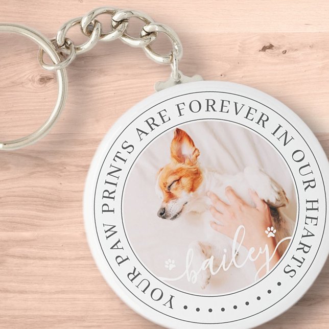 Llavero Mascota Memorial Paw Imprime Corazones Elegante Fo (Subido por el creador)