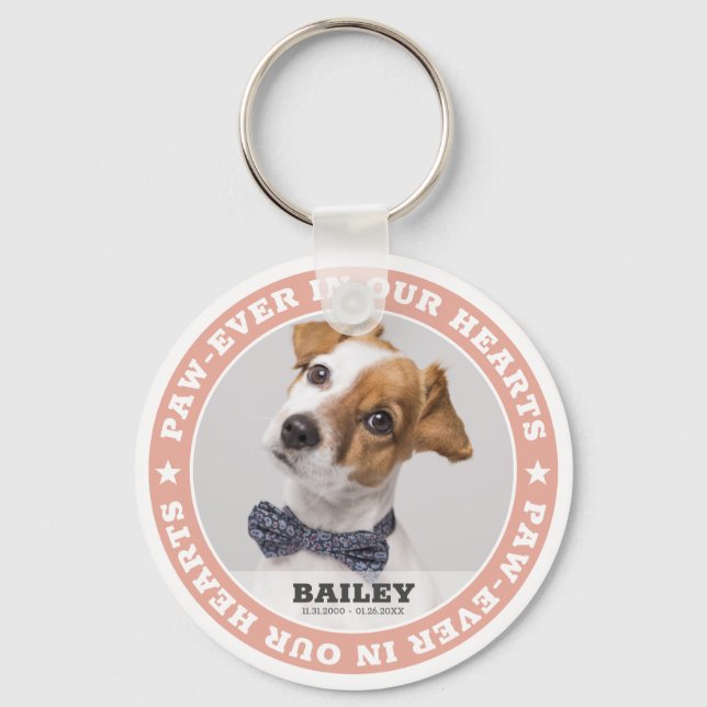 Llavero Mascota Memorial simple Personalizado moderno foto (Anverso)