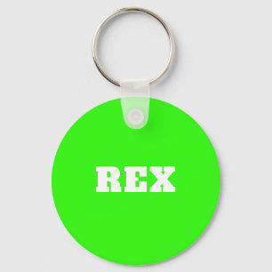 Llavero Mascota Neon Green y White Moderne Name