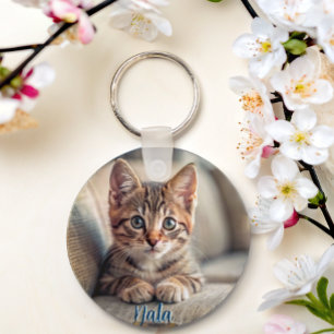 Llavero Mascota personalizada 2 foto gato regalo nombre