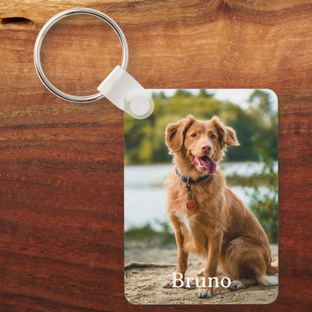 Llavero Mascota personalizado 2 Nombre de foto Keepsake Pe (Anverso)
