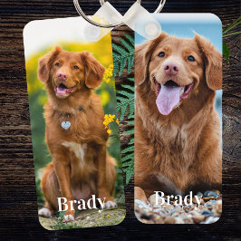 Llavero Mascota Personalizado 2 Nombre Foto Perro Lover