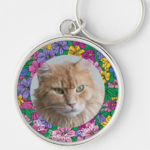 Llavero Mascota personalizado de floral suave Keepsake par