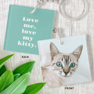 Llavero Mascota personalizado foto Kitty Cat Lover Mint Gr