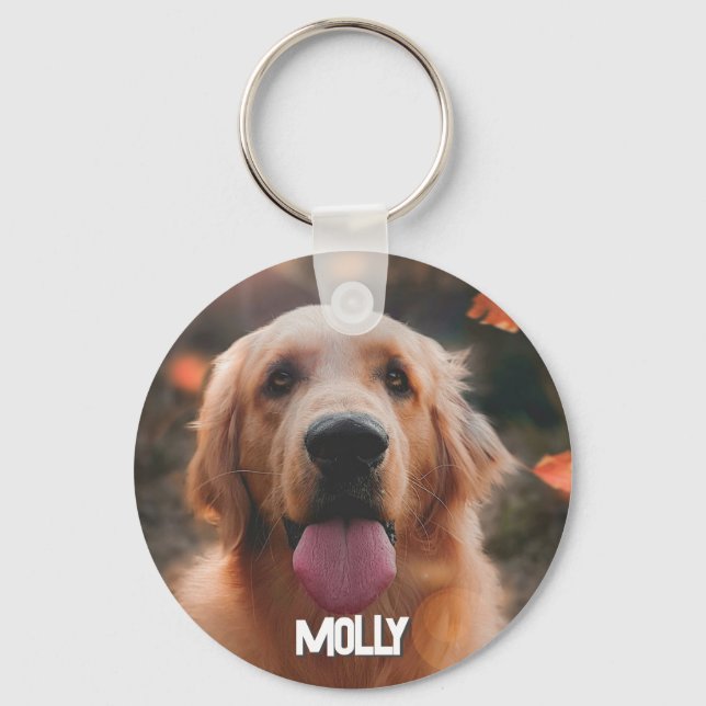 Llavero Mascota personalizado Foto Perro Lover Keepsake Ke (Anverso)