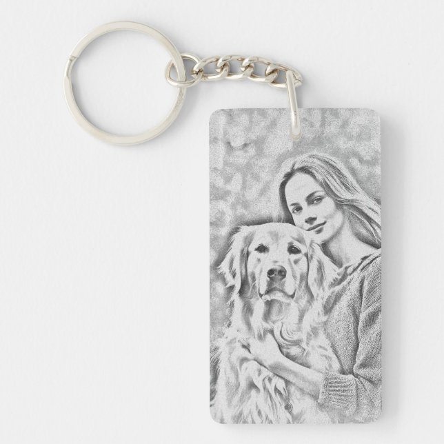 Llavero Mascota personalizado Foto Perro Lover Keepsake Ke (Frente)
