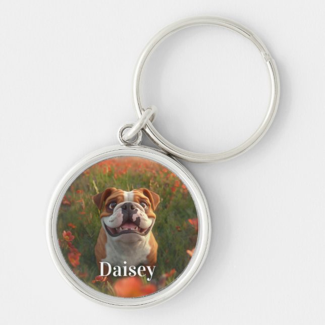 Llavero Mascota personalizado Foto Perro Lover Keepsake Ke (Frente)