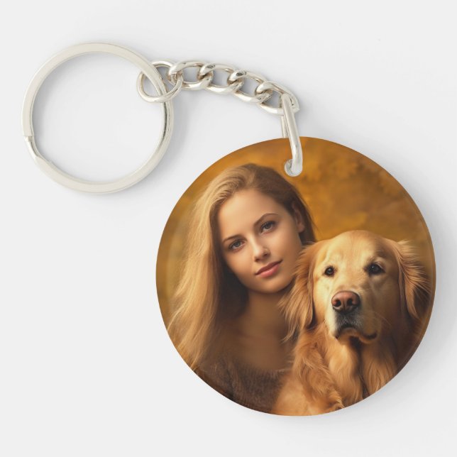 Llavero Mascota personalizado Foto Perro Lover Keepsake Ke (Frente)