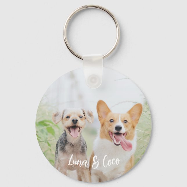 Llavero Mascota personalizado Foto Perro Lover Keepsake Ke (Anverso)