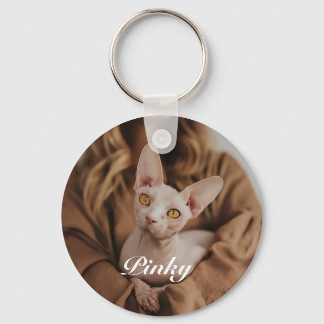 Llavero Mascota personalizado foto Sfinx Cat Lover Keepsak (Anverso)