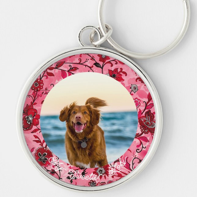 Llavero Mascota personalizado lindo Keepsake para perros (Frente)
