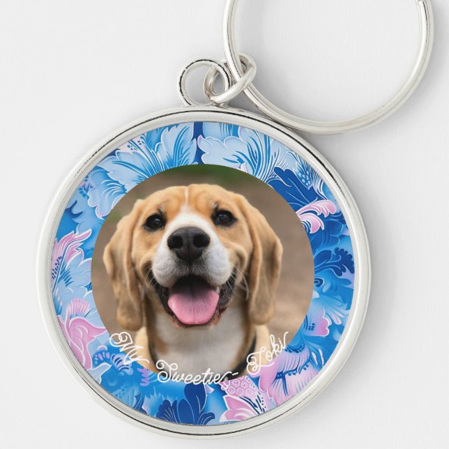 Llavero Mascota simple foto Keepsake Keychain (Frente)
