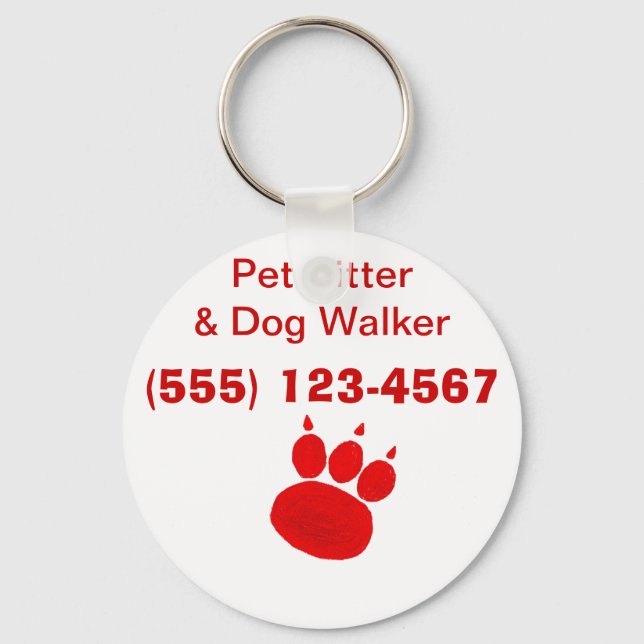 Llavero Mascota Sitter y Perro Walker Paw Print (Anverso)