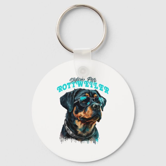 Llavero Mascotas de estilo Rottweiler (Anverso)