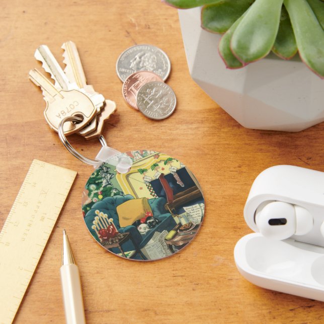 Llavero Mascotas de Navidad de época en la sala de estar (Escritorio )